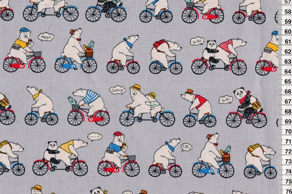 Cosmo Textiles Cycling Bear grey