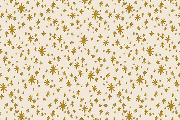Cotton and Steel Rifle Paper Holiday Classics Starry Night Cream Metallic