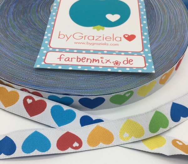 farbnmix Webband byGraziela Herzen Regenbogen