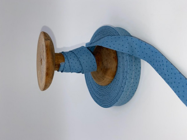 Schrägband Westfalenstoffe Punkte Prinzessin blau