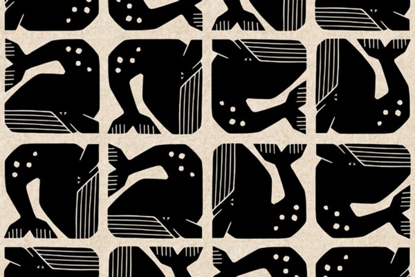 By the Seaside Canvas Grumpy Whale night sky by Loes van Osten