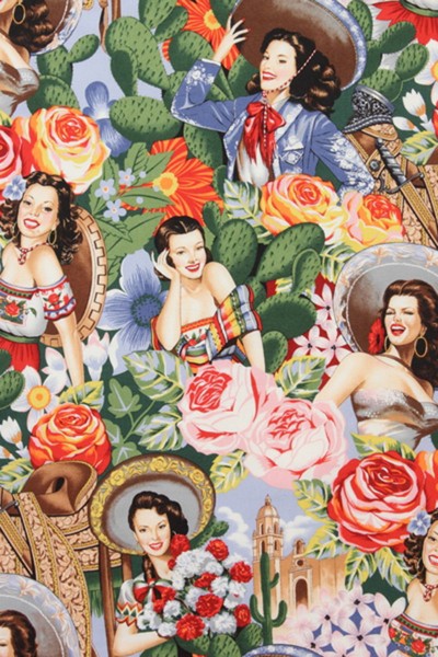 Laminated cotton Alexander Henry Las Senoritas
