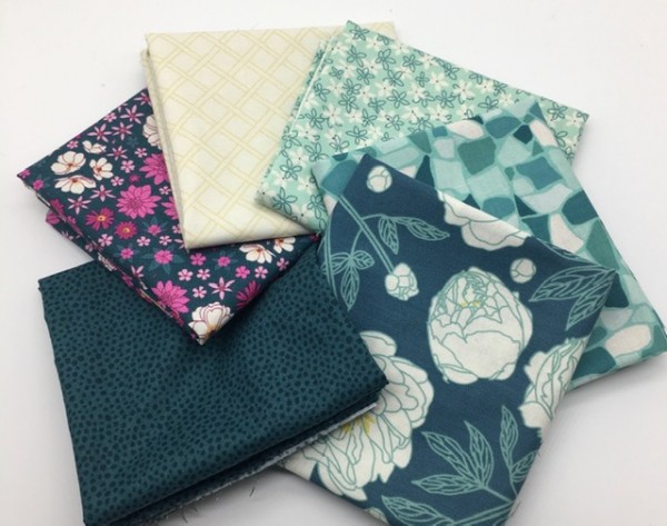 Fat Quarter Set Primavera by Pippa Shaw teal