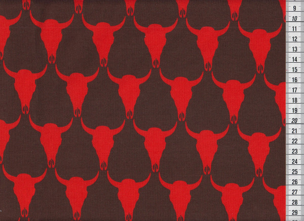 Stretchjersey Stierkopf braun
