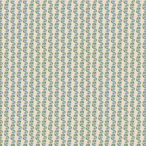 Cotton and Steel RIfle Paper Bramble Messina Stripe Bue Metallic