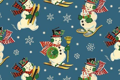 vintage christmas jolly snowman peacock