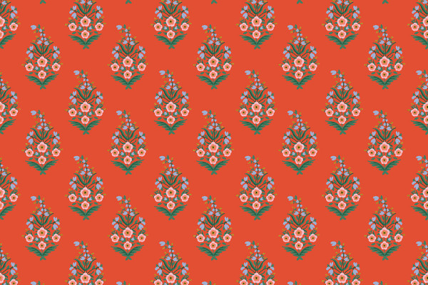 Rifle Paper Vintage Garden Paisley Red Metallic