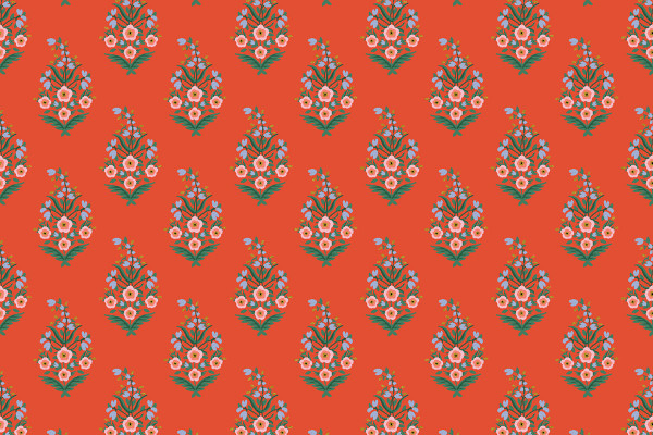 Rifle Paper Vintage Garden Paisley Red Metallic