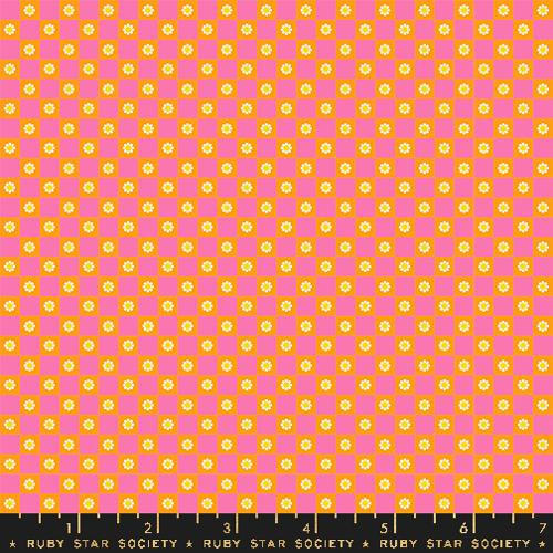 Ruby Star Society Collaborative Collection Animal Animal Flower Check Orange
