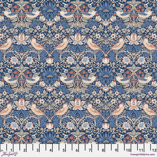 Baumwoll-Voile Cotton Lawn Bexleyheath Morris&Co Mini Strawberrie Thief Inky