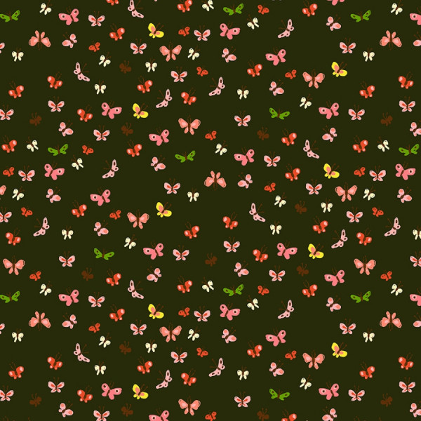 Heather Ross Studio Edit Butterflies Mud