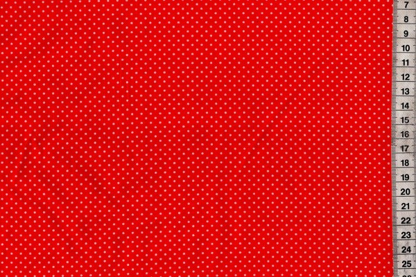 Baumwolldruck Pünktchen rot/weiß