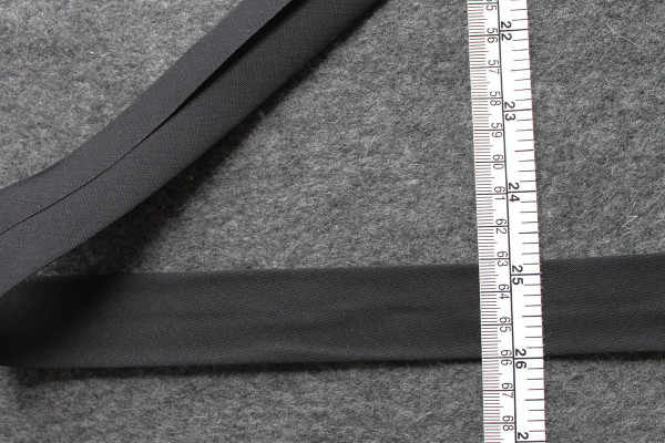 Schrägband gefalzt 30 mm schwarz