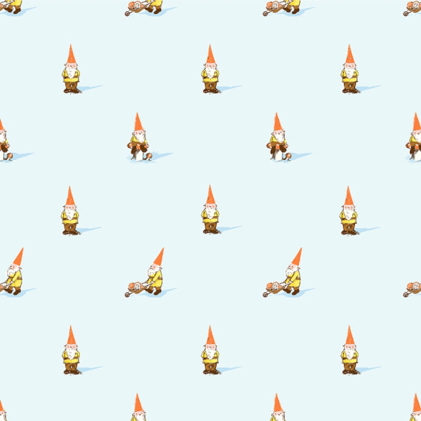 Heather Ross Studio Edit Gnomes Blue