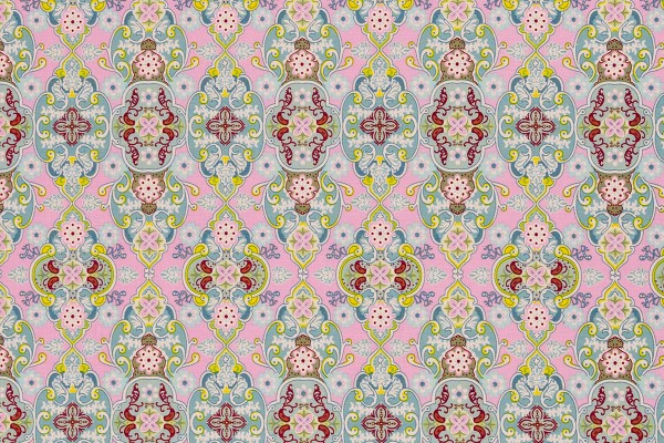 Baumwollwebware Julia Ornamente rosa