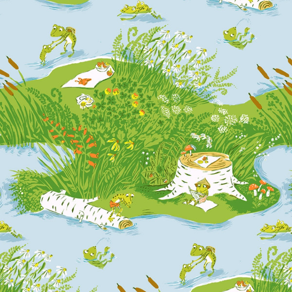 Heather Ross Studio Edit Frog Pond Blue