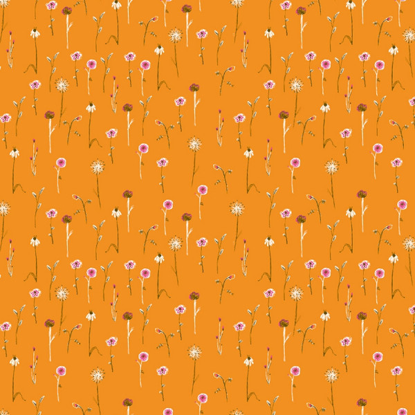 Heather Ross Studio Edit Wildflowers orange