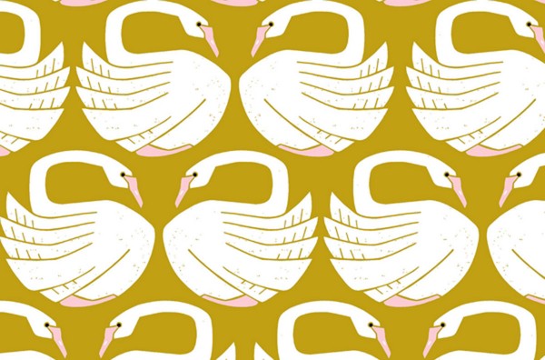 On a Spring Day CANVAS by Loes van Oosten Loving Swans Sundance