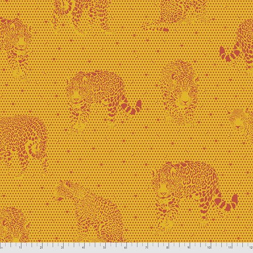 Tula Pink Daydreamer - Lil Jaguars-Papaya