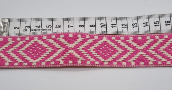 Gurtband Raute pink 30 mm