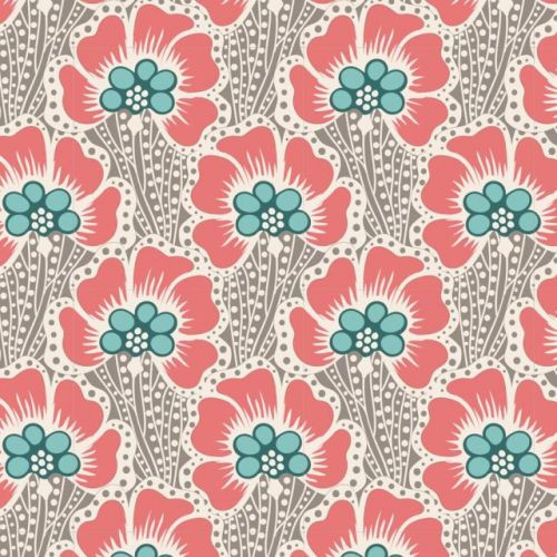 Tilda Cotton Beach - Ocean Flower Grey