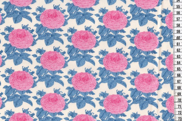 Baumwolldruck Tilda Sunkiss Grandma's Rose blue