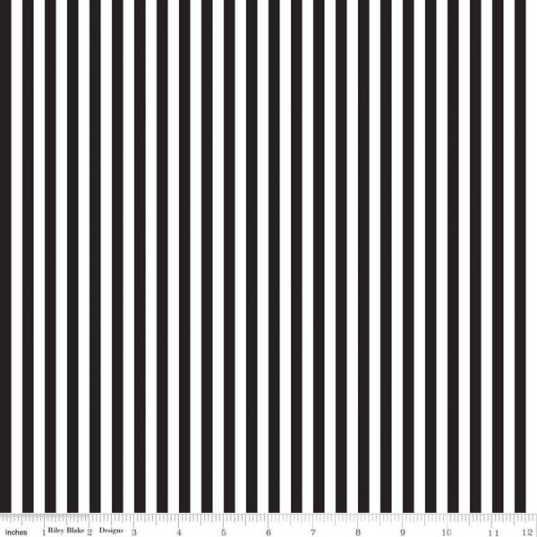 RIley Blake Design Basic Stripes 1/4 inch black