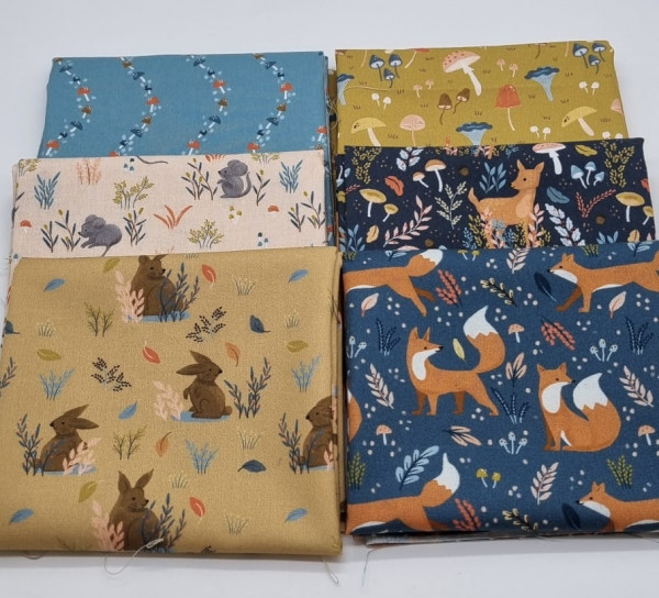 Fat Quarter Set Cloud9 Woodland Creatures Dominika Godette