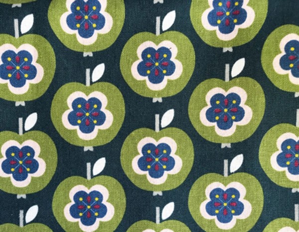 Kokka Mees&Mees Canvas Retro Apfel grau