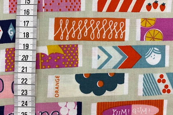 Reststück cotton + steel Melody Miller Fruit Dots