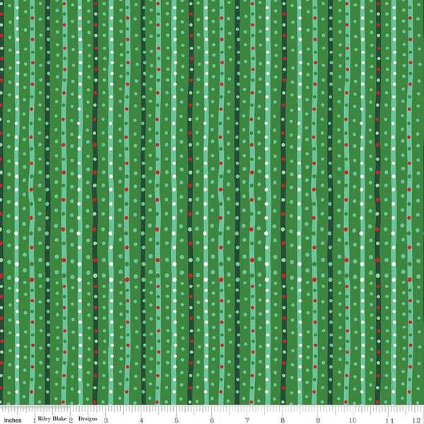 RIley Blake Design TWAS Jill Howarth Sugarplum Stripe Green