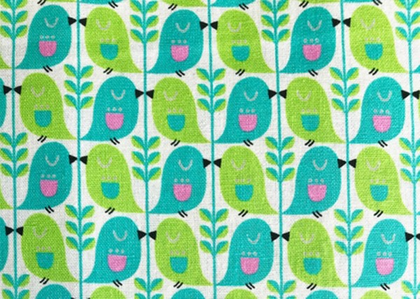 Kokka Mees&Mees Canvas Retro Vögelchen natur