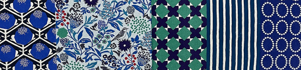 Echino Leinen/Baumwolle AND Blue