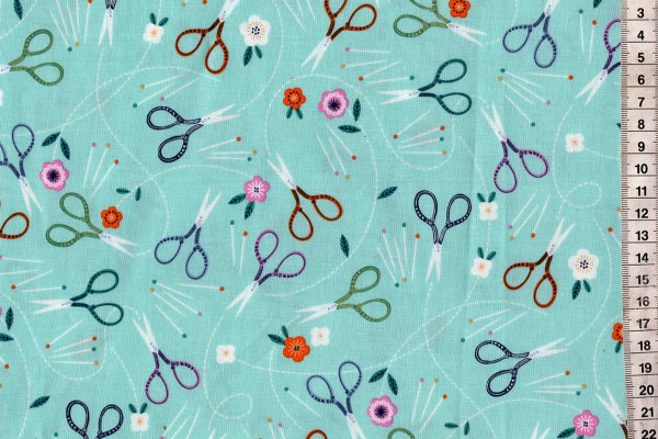 Stitch Scissors on teal Bethan Janine for dashwood studio