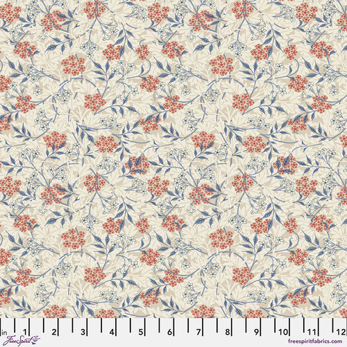 Baumwoll-Voile Cotton Lawn Bexleyheath Morris&Co Jasmine Bisquit