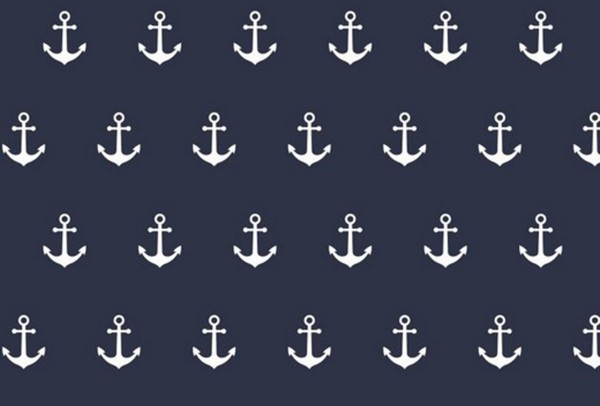 Baumwolldruck Anchor Party navy