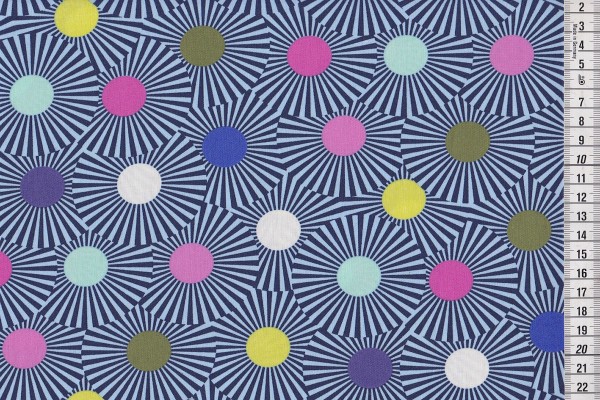 Tula Pink Slow & Steady Clear Skies blue raspberry