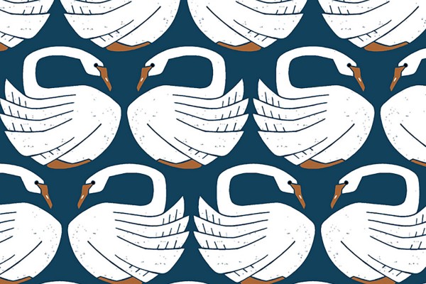 Sundown On a Spring Day Loes van Oosten Canvas Loving Swans navy