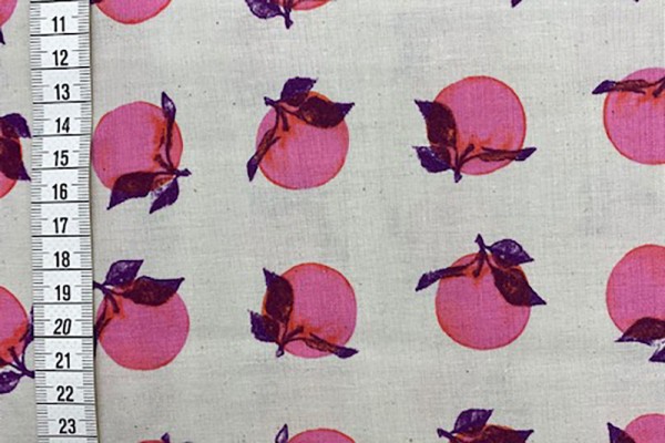 Reststück cotton + steel Melody Miller Fruit Dots Apples