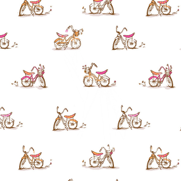 Heather Ross Studio Edit Dream Bike white