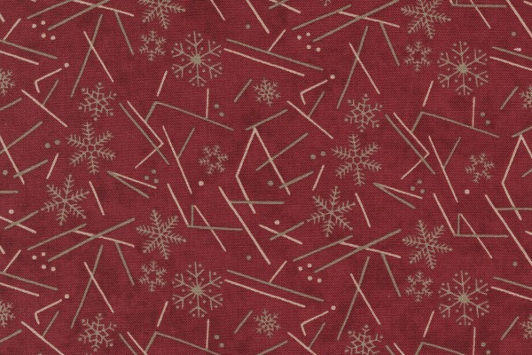 Reststück Warm Winter Wishes by Holly Taylor Snowflake Flurry Deep Red