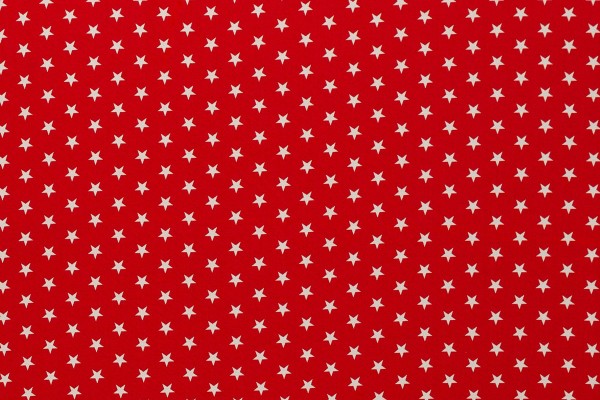 Baumwollwebware Sterne rot