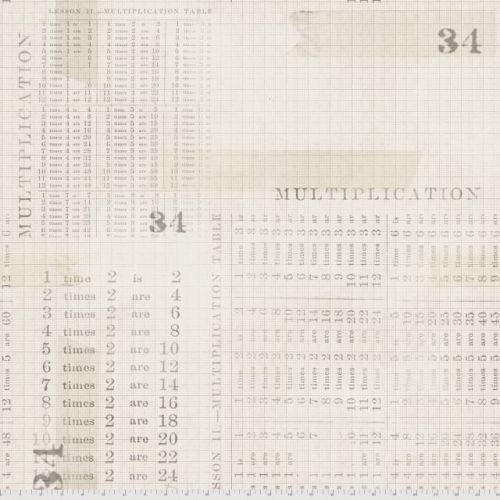 Tim Holtz Eclectic Monochrome Multiplication Table Parchment
