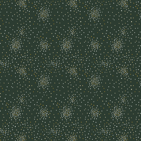 Cotton and Steel Basics - Clusters Evergreen Metallic