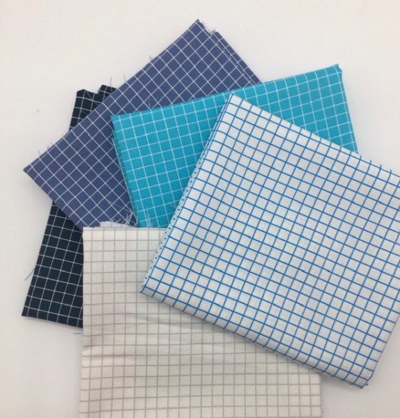Ruby Star Society Fatquarter Set Grid blue