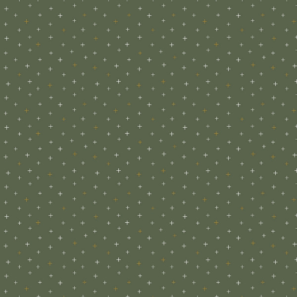 Cotton and Steel Basics - Be Positive Enchanted Forest Metallic