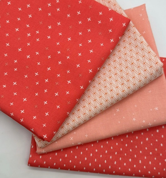 Fat Quarter Set Cotton and Steel Basic coral