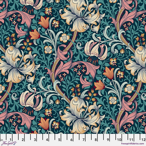 Morris & Co. Red House Golden Lily teal