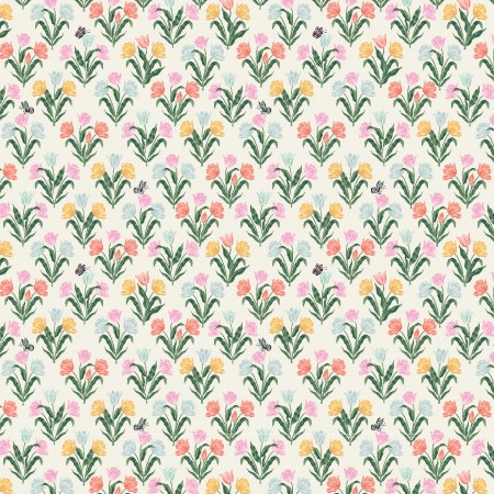 Cotton and Steel Rifle Paper Curio Tulips white