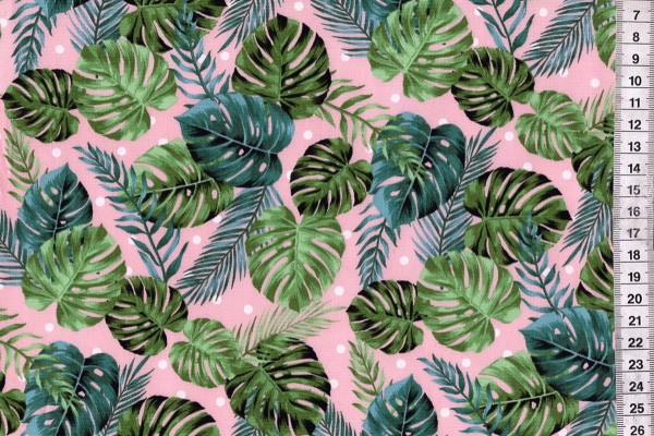 Wachstuch Kokka Green Room Monstera rosa